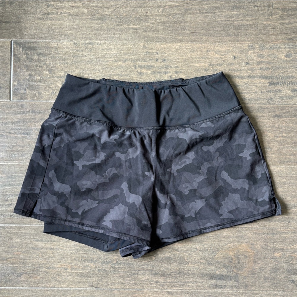 90 Degree By Reflex Black Camo Athletic Shorts